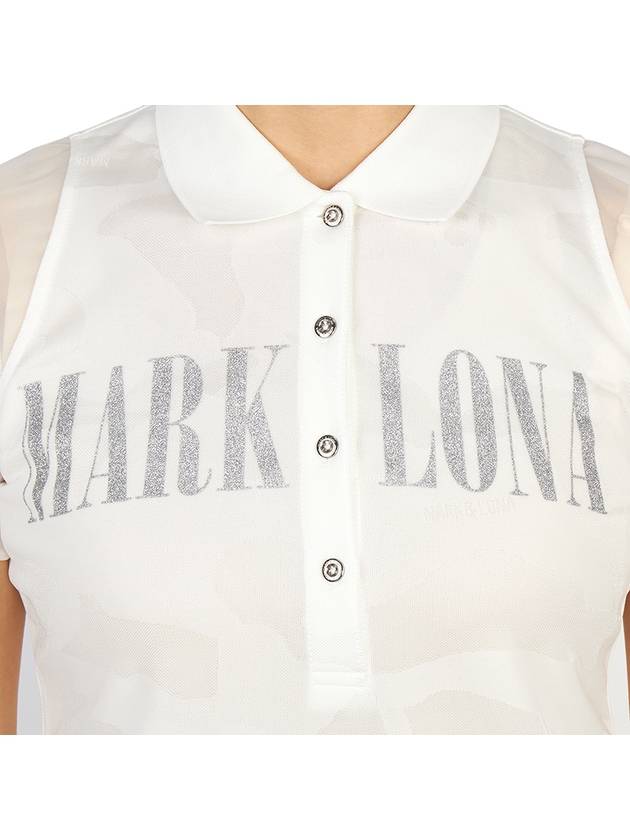 Golf Gauge Jacquard MLW 3A AP05 WHITE Women s Collar Short Sleeve T Shirt Regular Fit - MARK & LONA - BALAAN 9