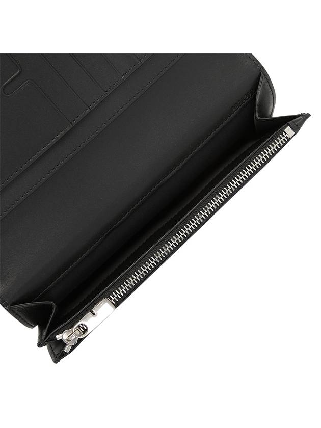 Check Leather Long Wallet Black - BURBERRY - BALAAN 5