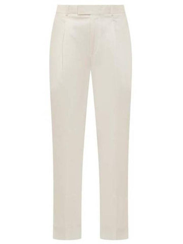 cotton straight pants white - ERMENEGILDO ZEGNA - BALAAN 1