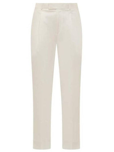 cotton straight pants white - ERMENEGILDO ZEGNA - BALAAN 1