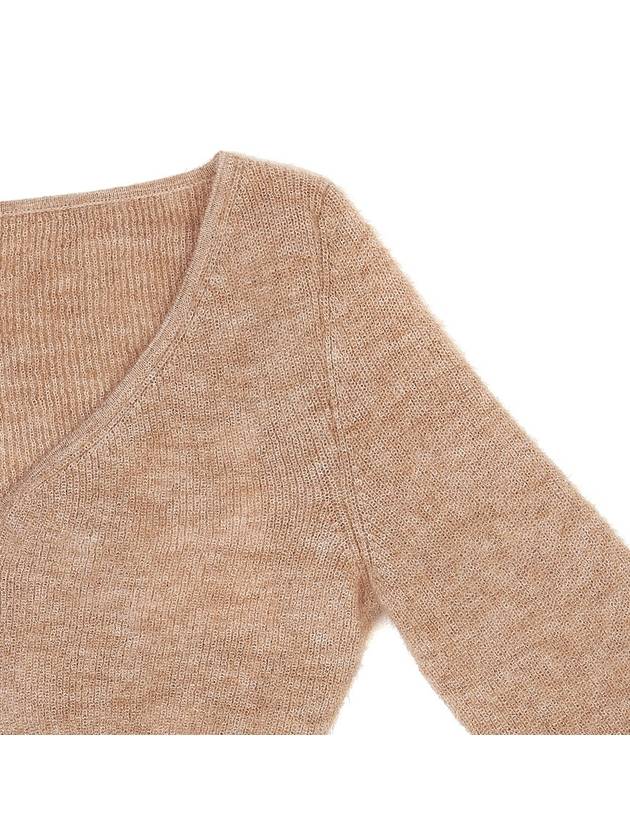 Le Alzou Cropped Mohair Cardigan Light Brown - JACQUEMUS - BALAAN 5