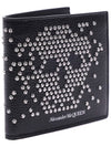 Studded Skull Bifold Half Wallet Black - ALEXANDER MCQUEEN - BALAAN 4