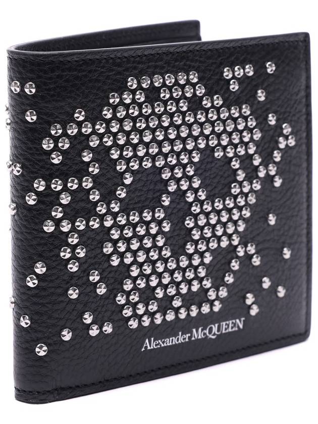 Studded Skull Bifold Half Wallet Black - ALEXANDER MCQUEEN - BALAAN 4