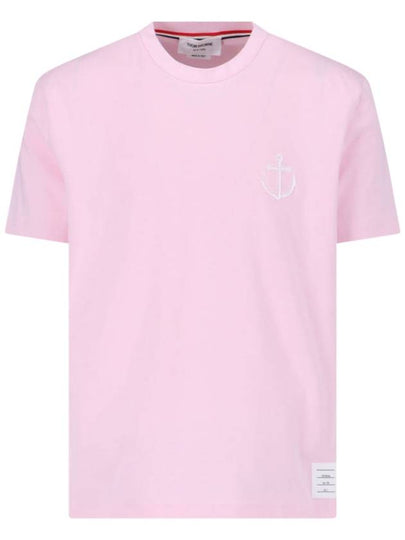 Midweight Jersey Anchor Short Sleeve T-Shirt Pink - THOM BROWNE - BALAAN 2