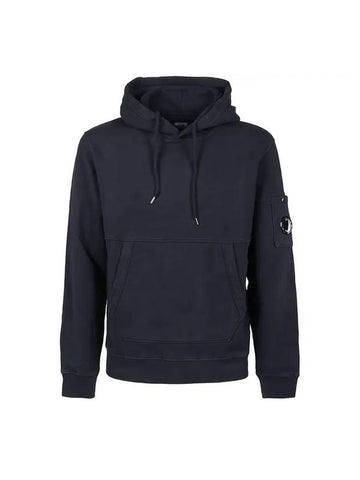 Lens Wappen Diagonal Fleece Hood Navy - CP COMPANY - BALAAN 1