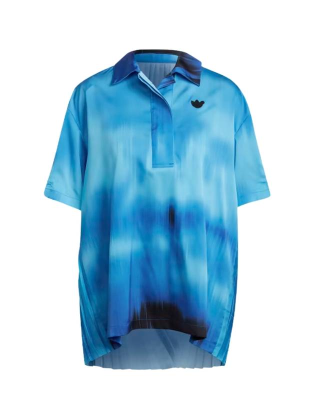 Pleated Polo Shirt Blue - ADIDAS - BALAAN 1