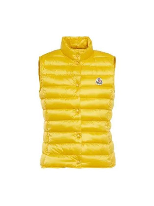 Women's Liane Logo Patch Padded Vest Yellow - MONCLER - BALAAN 2
