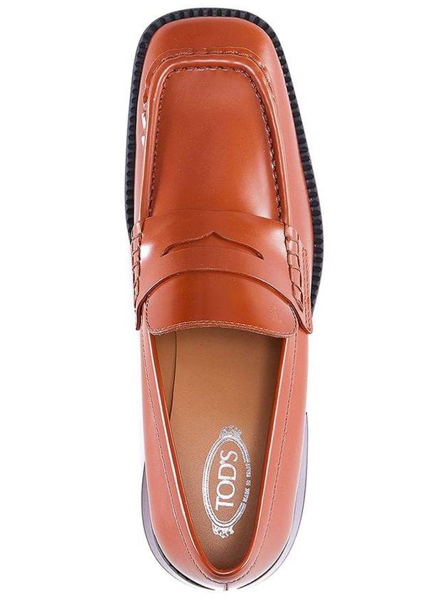 Women's Leather Heel Loafers Brown - TOD'S - BALAAN 5