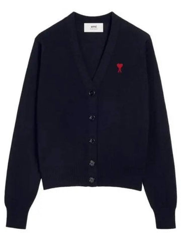 BFFKC111 KN0025 Small heart logo wool cardigan 1083192 - AMI - BALAAN 1