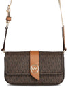 Greenwich Extra Small Logo Leather Shoulder Bag Brown - MICHAEL KORS - BALAAN 2