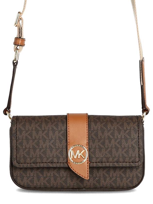 Greenwich Extra Small Logo Leather Shoulder Bag Brown - MICHAEL KORS - BALAAN 2