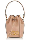 V Logo Signature Nappa Leather Bucket Bag Pink - VALENTINO - BALAAN 2