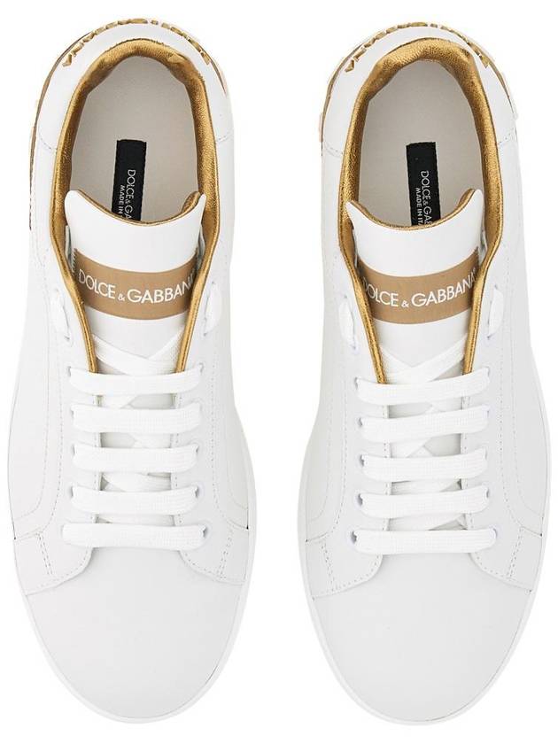 Metallic Logo Low Top Sneakers White - DOLCE&GABBANA - BALAAN 6