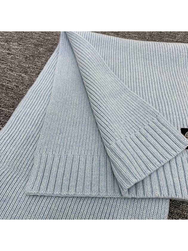 Kids Logo Patch Wool Cashmere Muffler Sky Blue 7916N02Z3 V0041 - STONE ISLAND - BALAAN 4