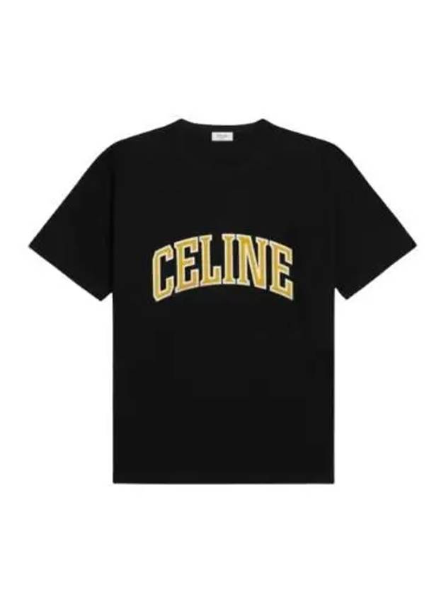 Loose Cotton Jersey Short Sleeve T-Shirt Black - CELINE - BALAAN 2