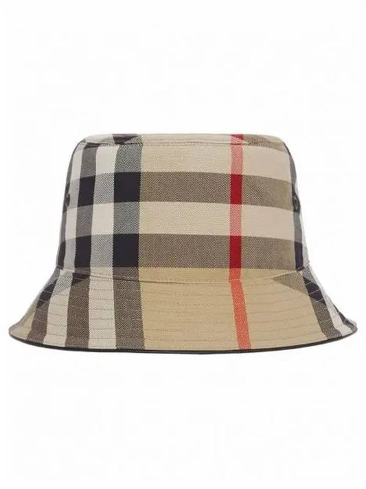 Check Pattern Cotton Bucket Hat Beige - BURBERRY - BALAAN 2