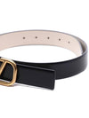 V Logo Signature Reversible Leather Belt Black - VALENTINO - BALAAN 6