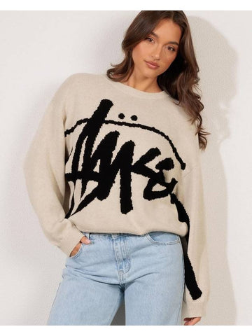 AU Australian Knit Sweater ST1G0545 Cream - STUSSY - BALAAN 1