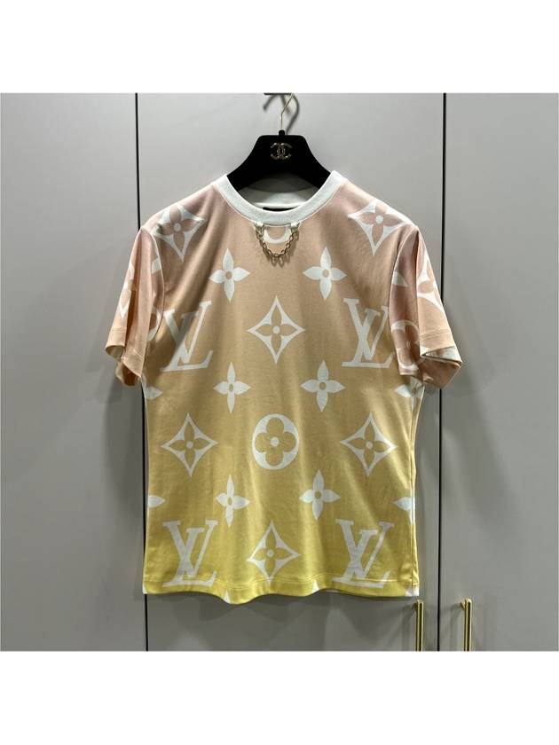 XS LV Women s Sunrise Monogram Short Sleeve T Shirt - LOUIS VUITTON - BALAAN 7