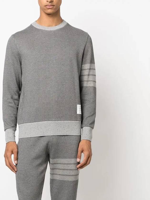 4 Bar Crew Neck Sweatshirt Grey - THOM BROWNE - BALAAN 2