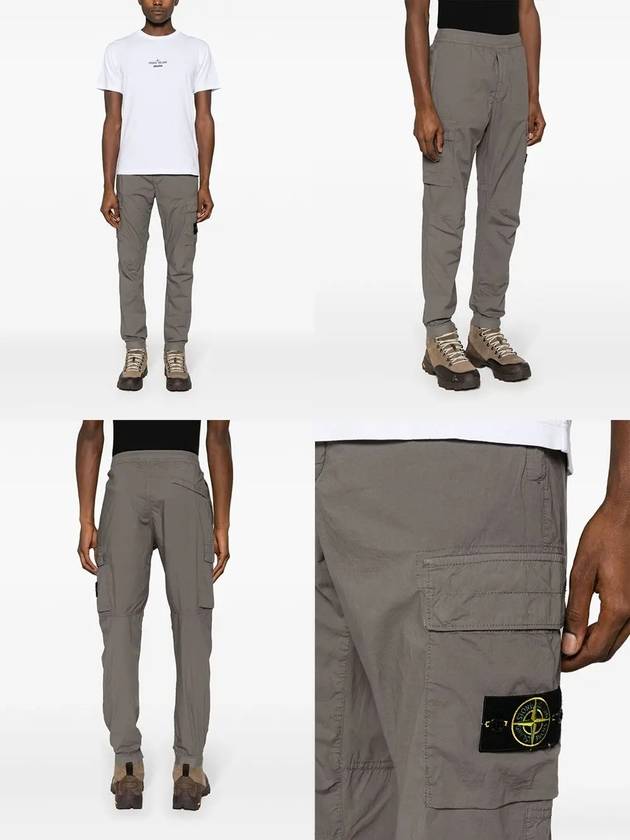 Stretch Cotton Tela Paracadute Cargo Straight Pants Grey - STONE ISLAND - BALAAN 3