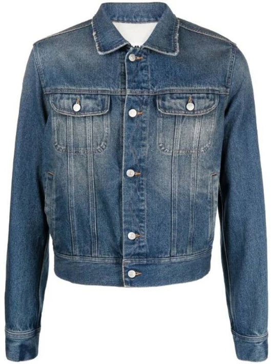 Men's Washed Cotton Sports Denim Jacket Blue - MAISON MARGIELA - BALAAN 1