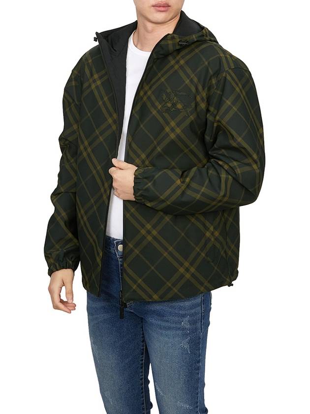 Reversible Check Hooded Jacket Shadow - BURBERRY - BALAAN 8