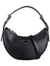 Arque Leather Shoulder Bag Black - PRADA - BALAAN 2