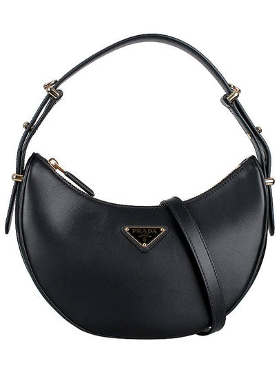 Arque Leather Shoulder Bag Black - PRADA - BALAAN 2