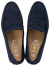 Men's City Gomino Suede Driving Shoes Navy - TOD'S - BALAAN 3