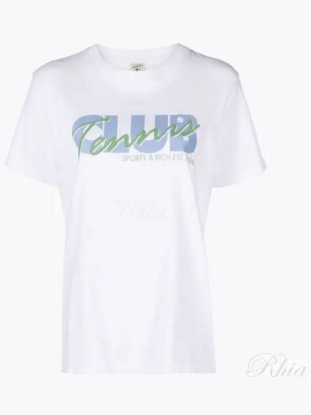 Agassi Tennis Club Logo Short Sleeve T-Shirt White - SPORTY & RICH - BALAAN 2