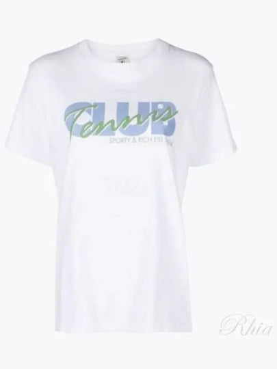 Agassi Tennis Club Logo Short Sleeve T-Shirt White - SPORTY & RICH - BALAAN 2