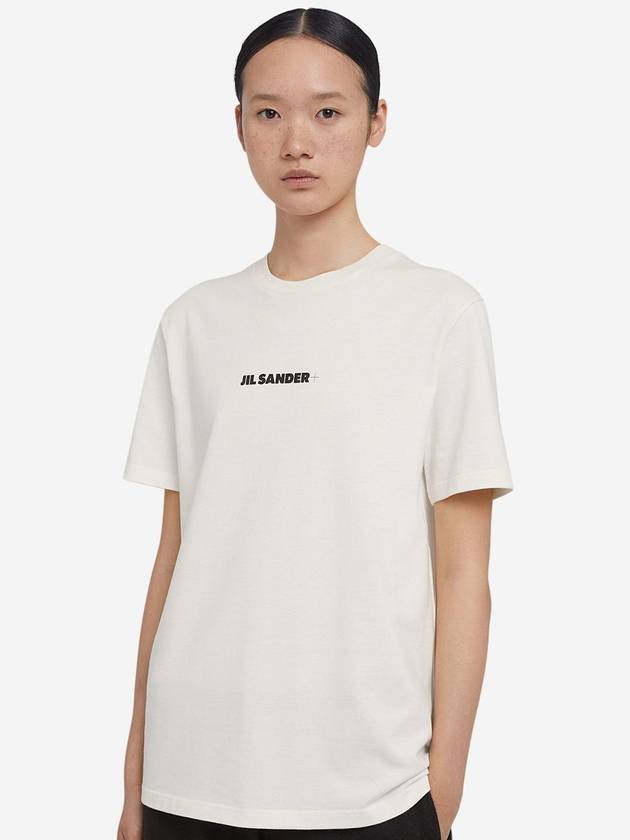 Logo Print Short Sleeve T-Shirt White - JIL SANDER - BALAAN 3