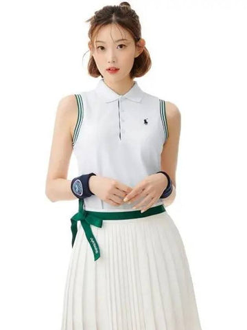 W Wimbledon sleeveless polo shirt white - POLO RALPH LAUREN - BALAAN 1