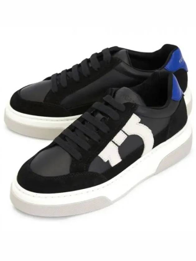 Gancini Outline Low-Top Sneakers Black - SALVATORE FERRAGAMO - BALAAN 2