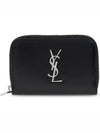 Monogram Zipper Silver Card Wallet Black - SAINT LAURENT - BALAAN 2