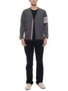 Men's Sustainable Classic Diagonal Wool Cardigan Medium Grey - THOM BROWNE - BALAAN 4