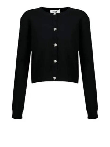 Viscose Short Cardigan Black - MSGM - BALAAN 1