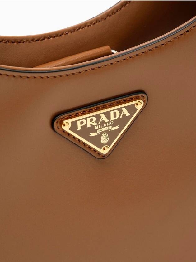 Medium Leather Shoulder Bag Brown - PRADA - BALAAN 4