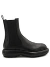 Round Toe Calf Leather Chelsea Boots Black - JIL SANDER - BALAAN 2