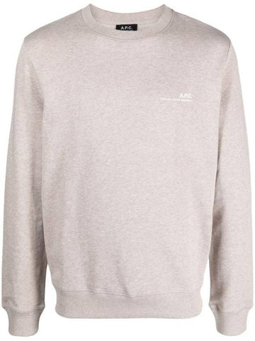 Men's Item Logo Crew Sweatshirt Beige - A.P.C. - BALAAN 1