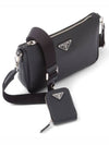 triangle logo leather shoulder bag black - PRADA - BALAAN 5