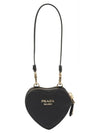 Heart Saffiano Mini Pouch Bag Black - PRADA - BALAAN 3