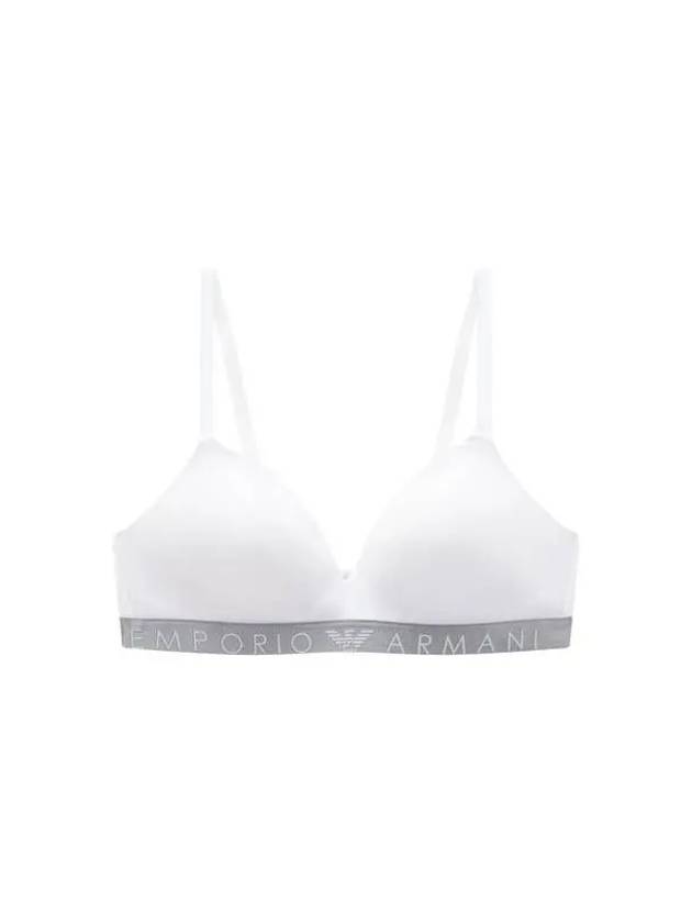 UNDERWEAR Women's Logo Banding Padded Micro Triangle Bra White 270359 - EMPORIO ARMANI - BALAAN 1