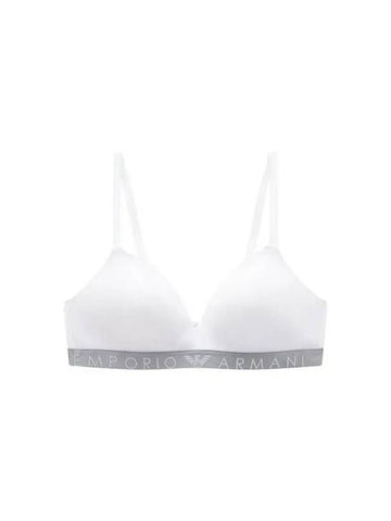 UNDERWEAR Women's Logo Banding Padded Micro Triangle Bra White 270359 - EMPORIO ARMANI - BALAAN 1