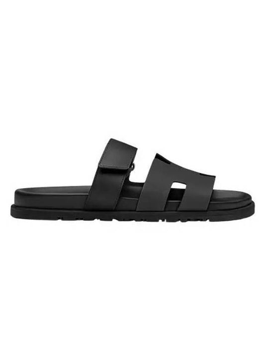 Chypre Sandals Slippers Noir - HERMES - BALAAN.