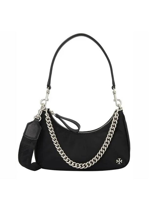 Mercer Nylon Chain Small Shoulder Bag Black - TORY BURCH - BALAAN.