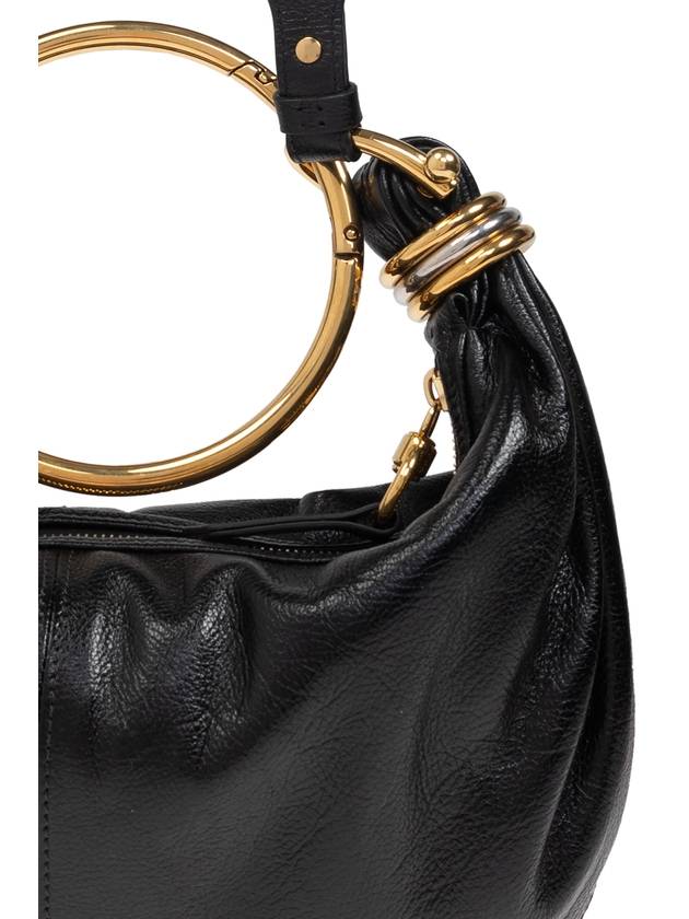 Small Bracelet Hobo Grain Leather Tote Bag Black - CHLOE - BALAAN 7