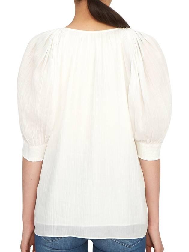 Women's Ramie Cotton Blouse White - VANESSA BRUNO - BALAAN 5