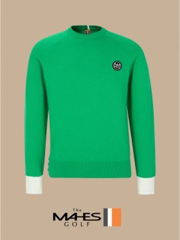 Logo Knit Sweater Green Orange Label Homme Coral Green Swing Knit GN30326 - MAHES - BALAAN 1